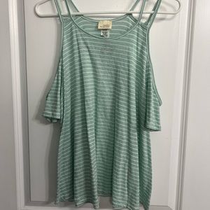 Caution to the Wind Cold Shoulder Top, Sz M